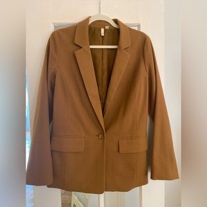 Tan felt single breasted blazer
